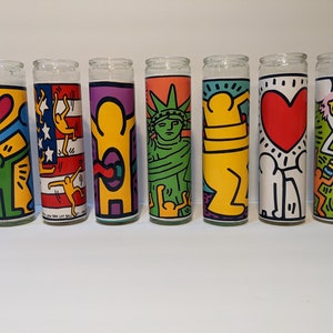 Vela de oração da arte pop de Keith Haring