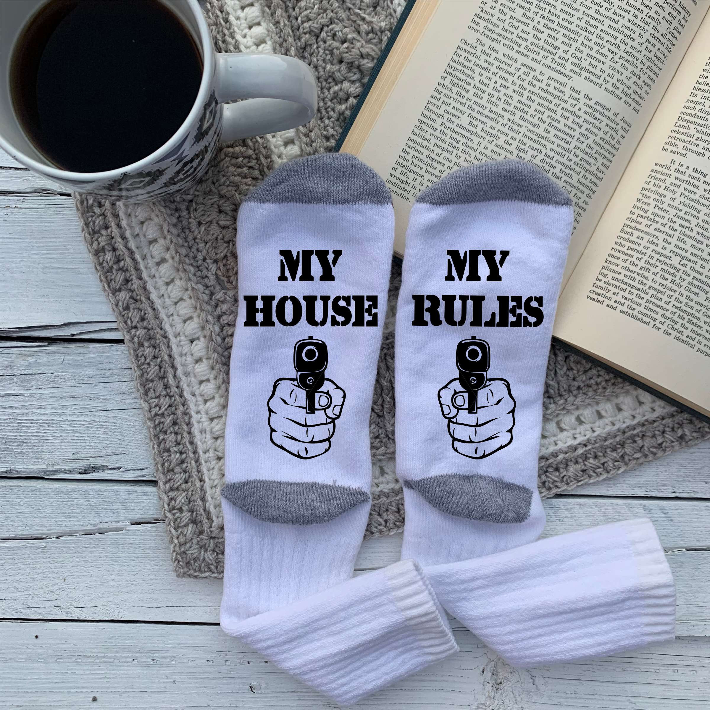 Mens Funny Socks with Gun Funny Quote Socks Socks with Words Etsy