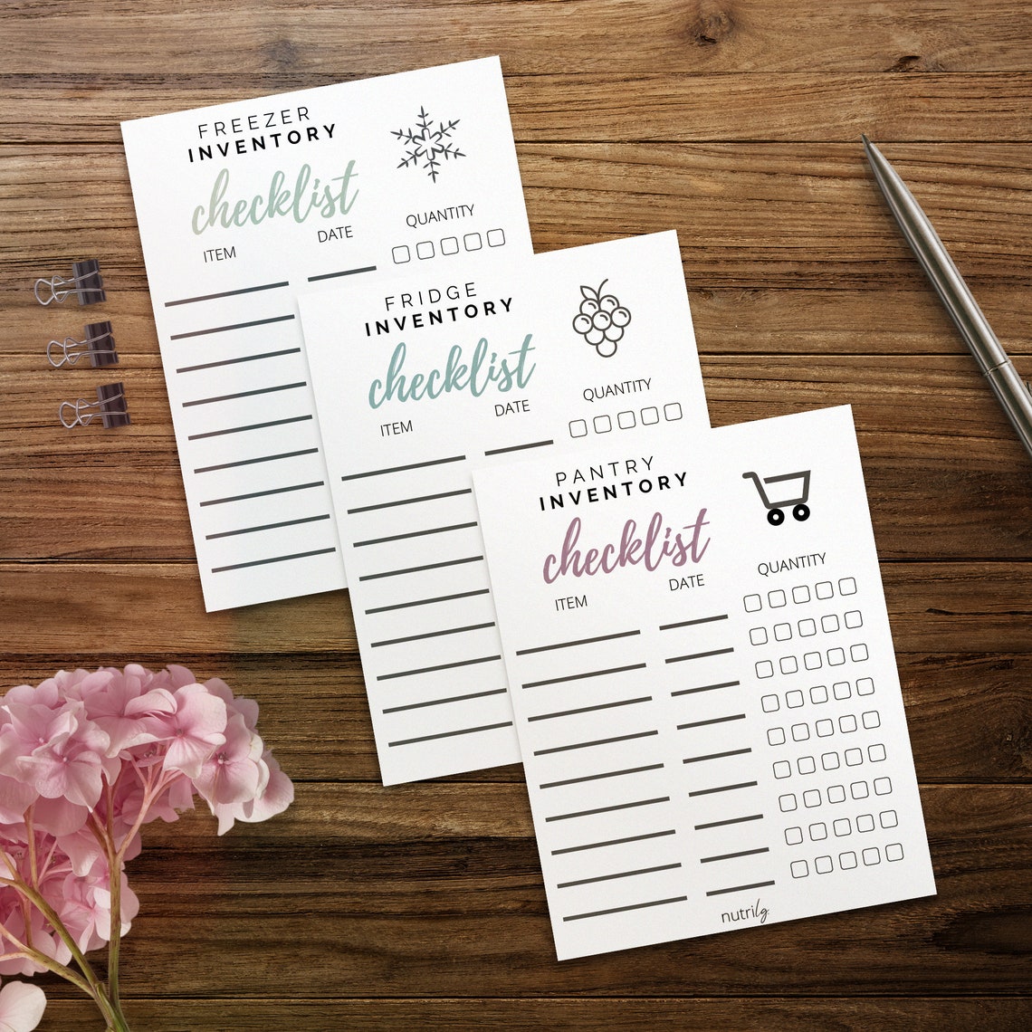Fridge Inventory Check List Grocery Shopping Stationery Etsy