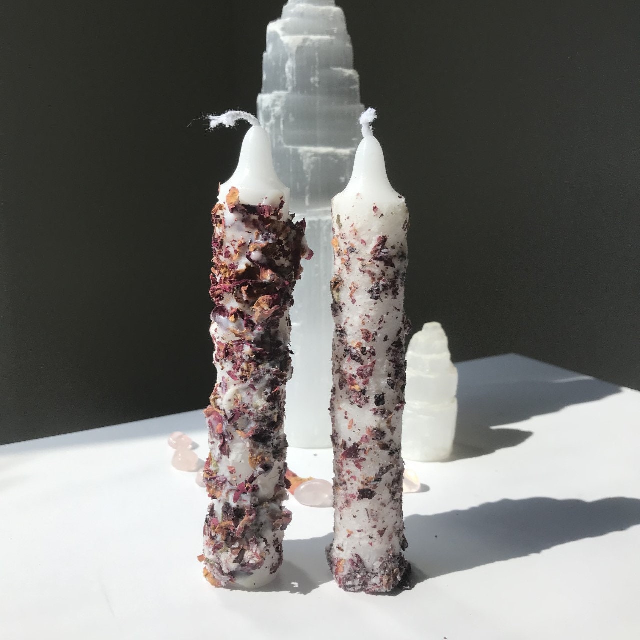 Dressed candles Ritual candles Candles dressed with rose Etsy