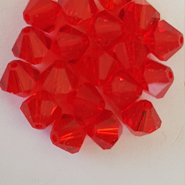 Toupies en cristal de Swarovski 6mm Rouge - Light Siam