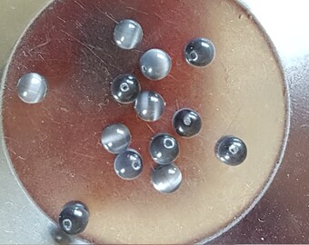 Pearls - Cat's eye anthracite gray 4mm