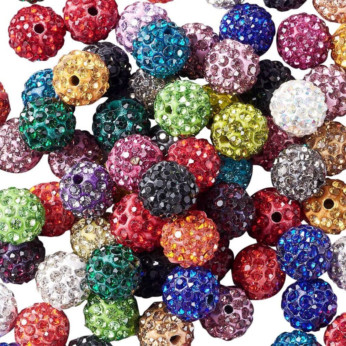 Crystal beads disco balls 100 pcs Multi colors Bulk Etsy