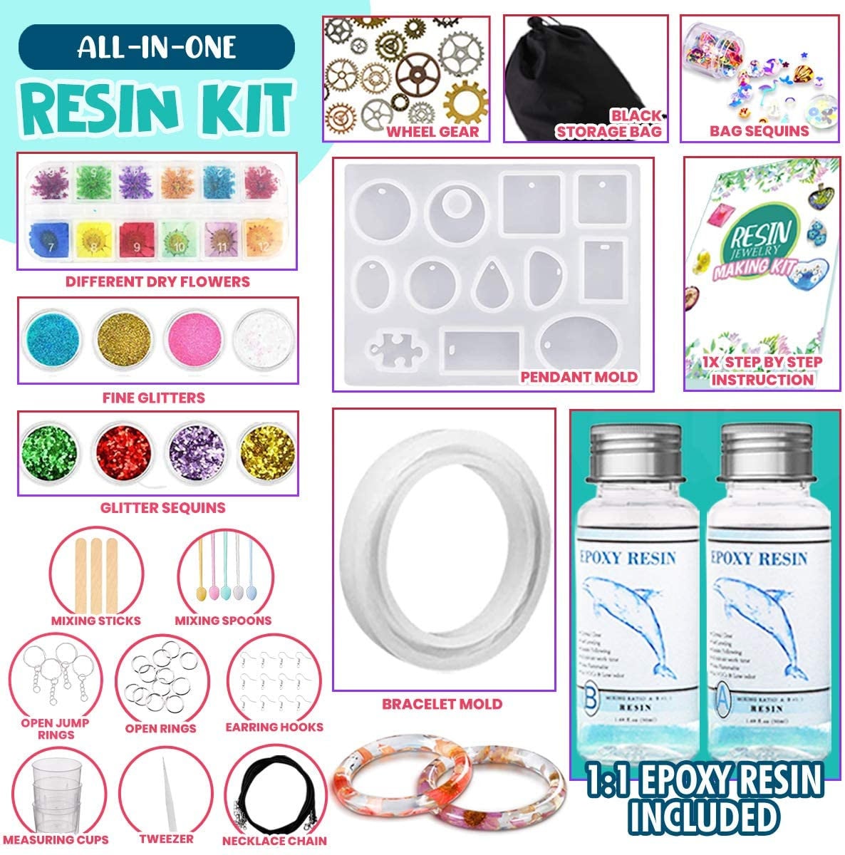 DIY Resin Kits for Beginners with Silicone Molds Resin Etsy
