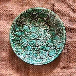 Green Lace Trinket Dish