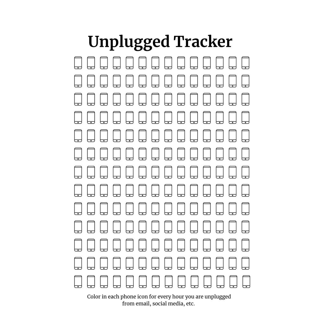 Unplugged Hours Tracker Digital Item Etsy unplugged-hours-tracker-digital-item-etsy