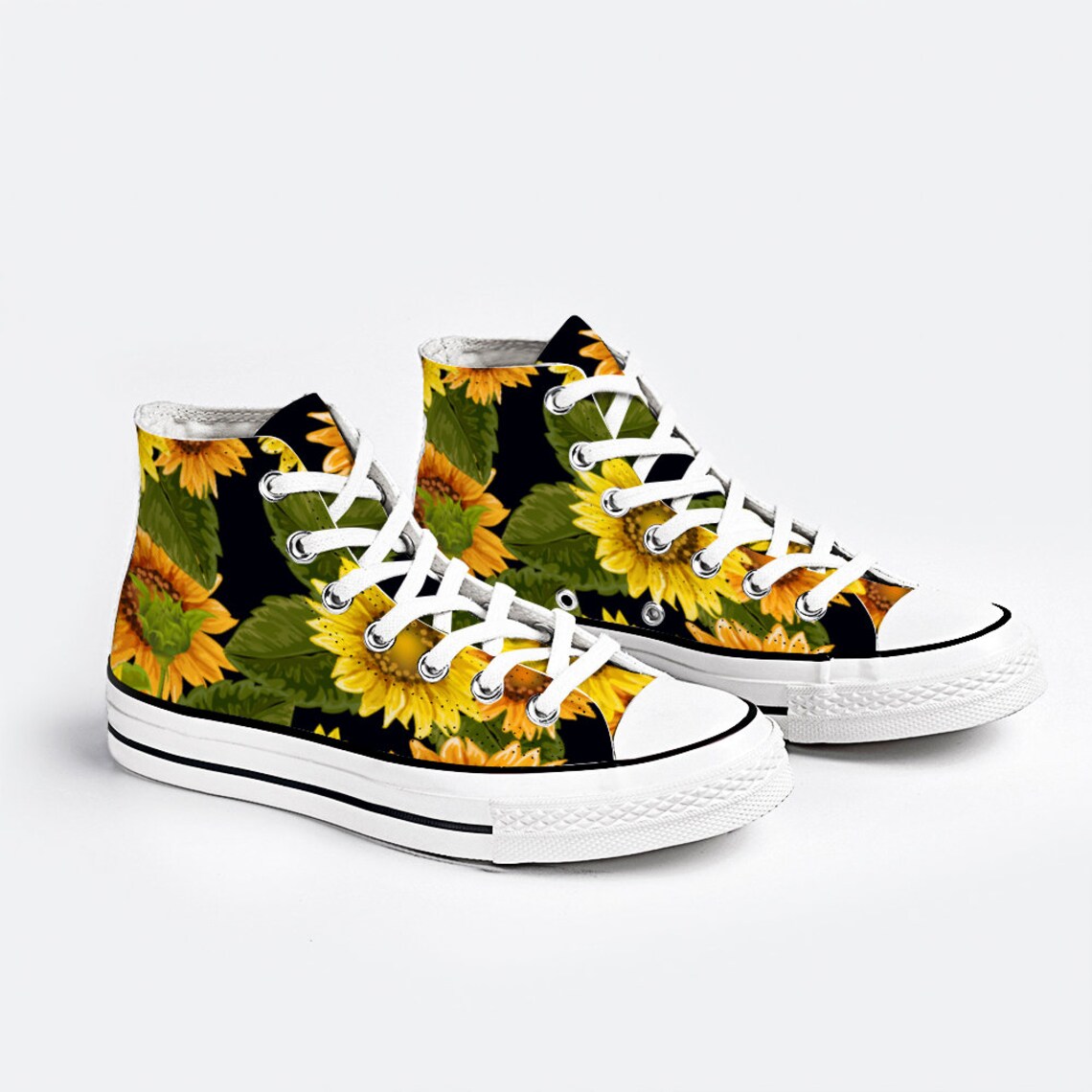 Sunflower Girls Shoes High Top Canvas Sneakers Etsy UK