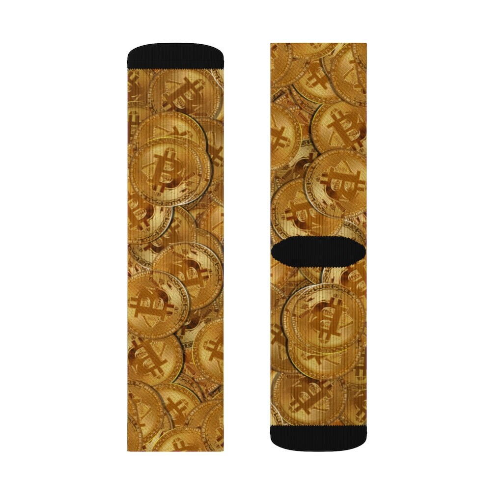 Bitcoin Socks golden bitcoin design Sublimation Socks Etsy
