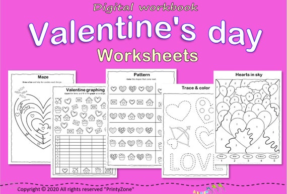 Valentines Printable Coloring Pages Homeschool | Etsy