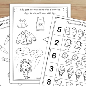 Pre-k Kindergarten Worksheets Learning Packet Printable - Etsy