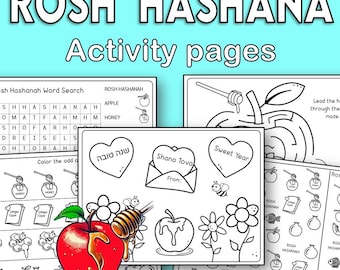 Rosh Hashanah Kids Activity Pack: Printable Games, Coloring Pages & Worksheets (PDF Download)