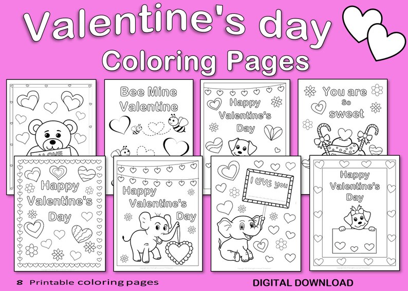 Valentine's Day Coloring Pages for Kids, Printable Coloring Pages ...