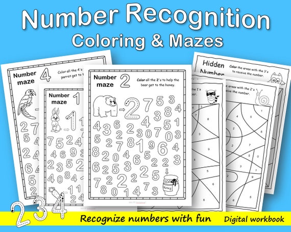 Printable Coloring Worksheets Math Activity Pages | Etsy