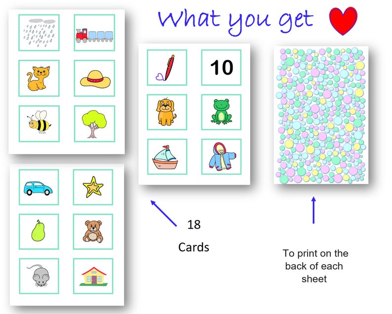 Rhyming Words Printable Memory Matching Game for Kids | Etsy