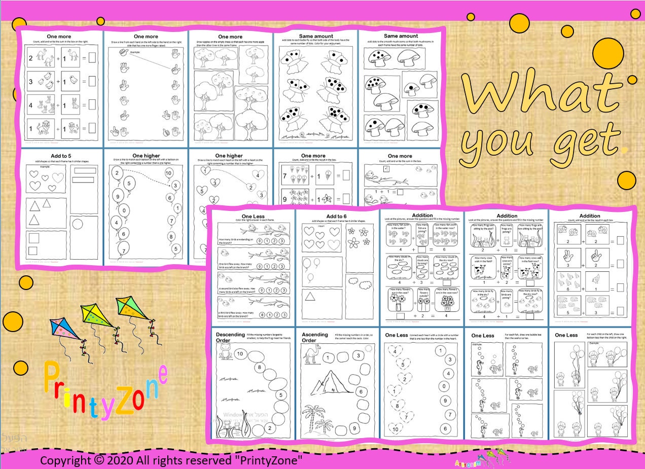 Worksheets Printable Kindergarten Math Skills Printable - Etsy