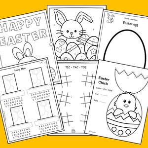 Easter worksheet for kids, Easter printables, Kindergarten Homeschool learning bundle, Easter Printable image 3