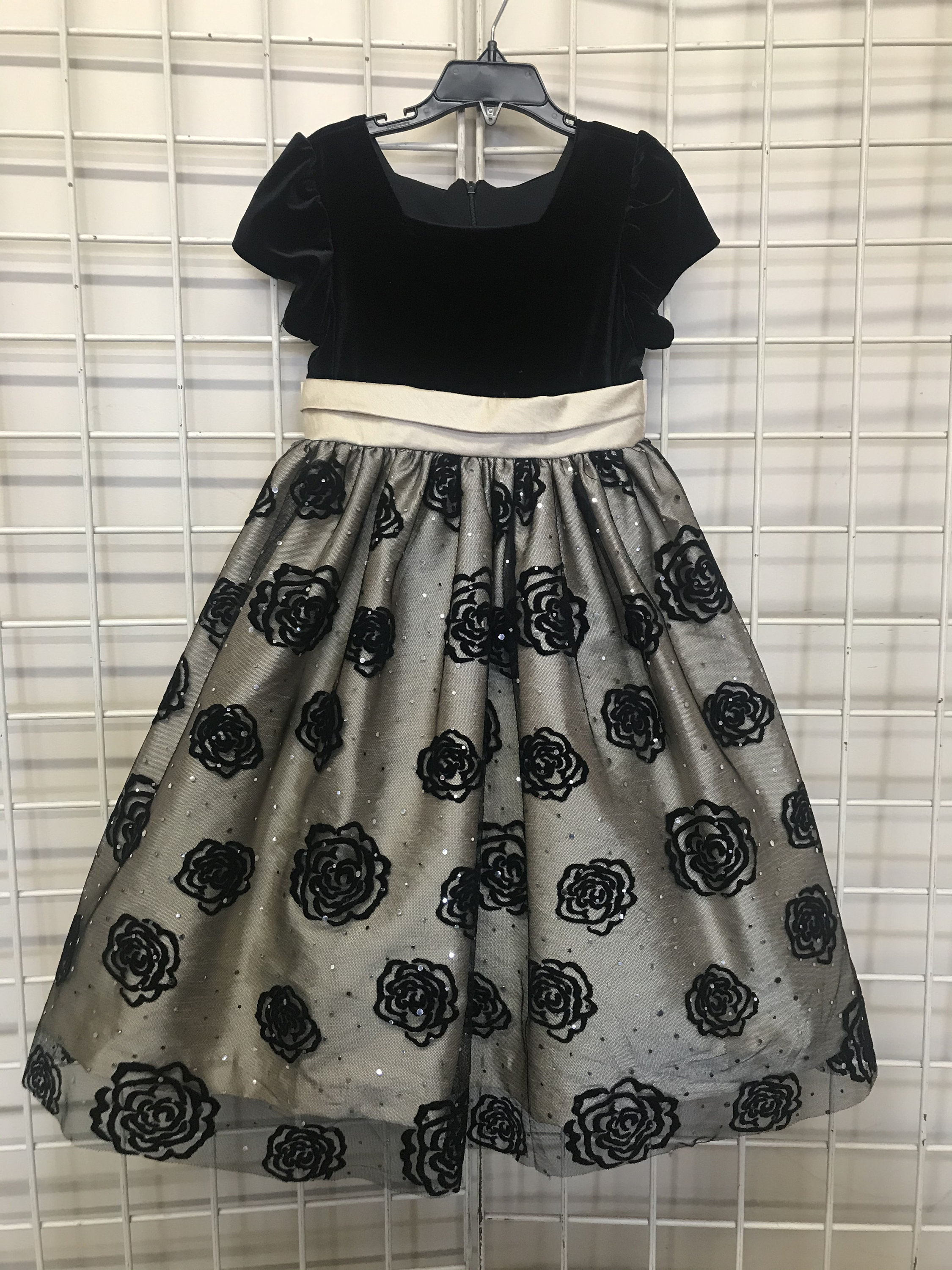 black and golden dress