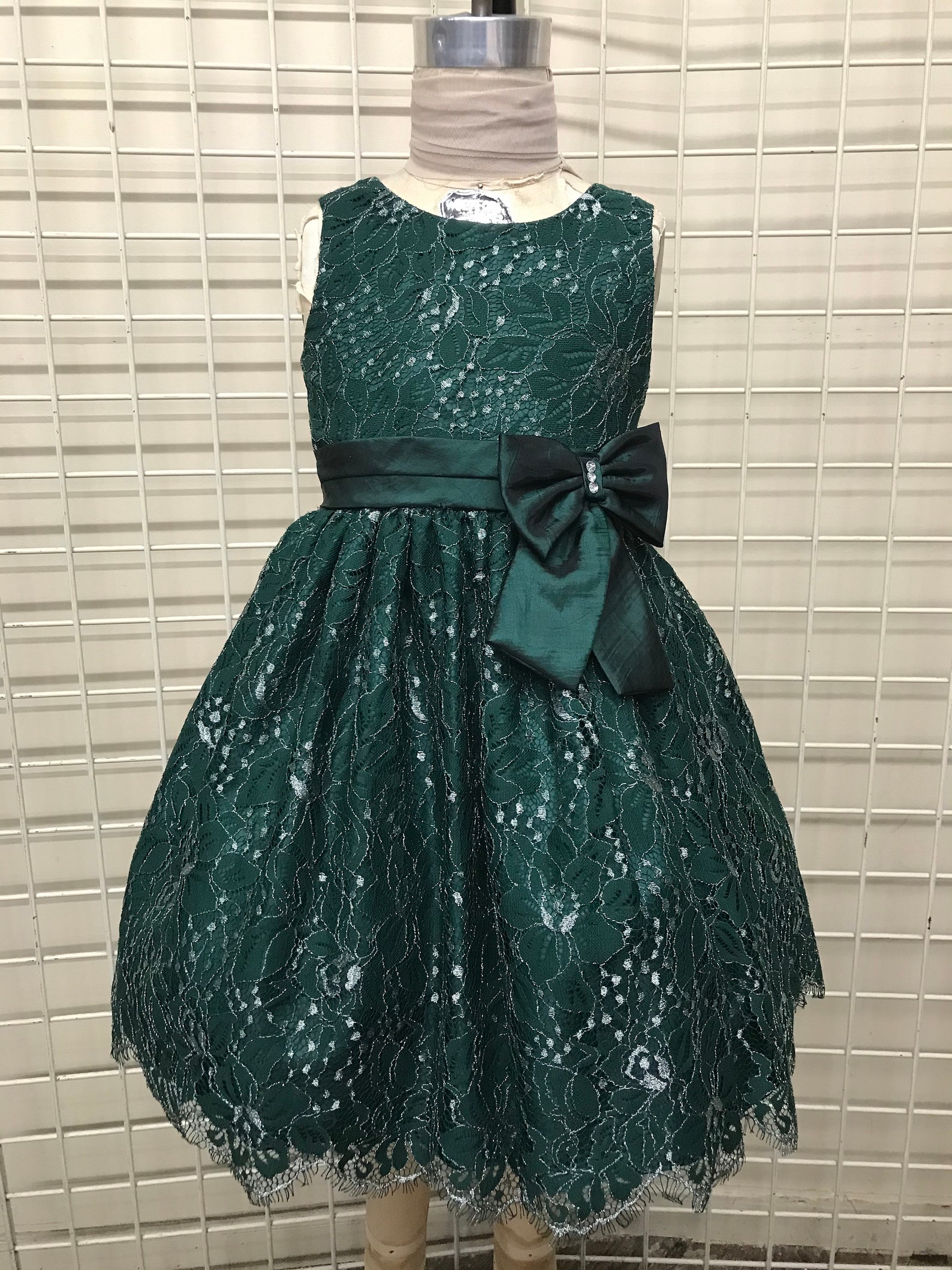 Children holiday dress Christmas dress Green children dress Etsy