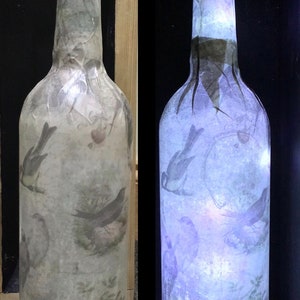 Vintage Birds Bottled LED Fairy Lights - Decorative Bottled Lights