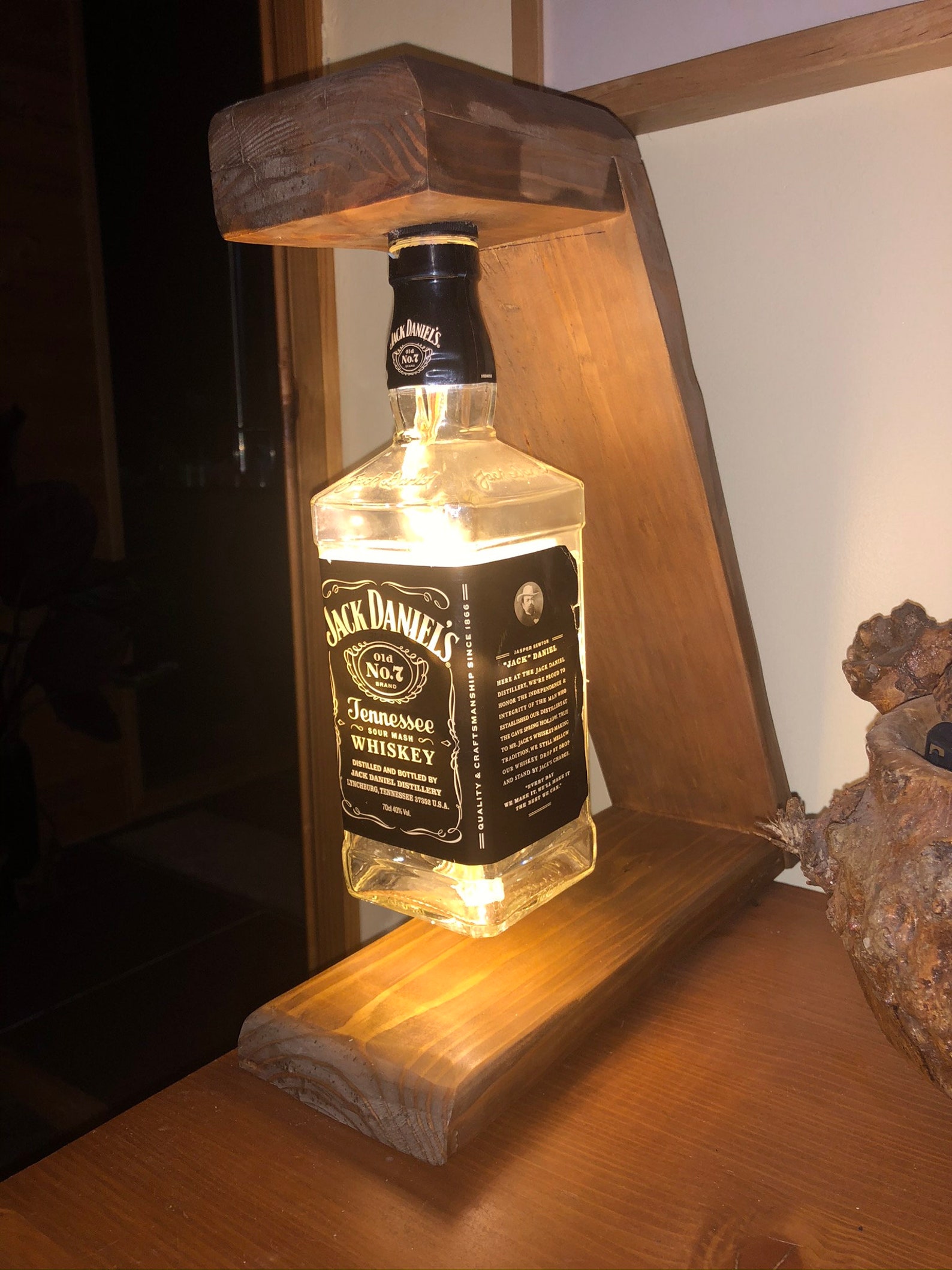 Upcycled Wooden Stand/display Jack Daniels Bottled LED Lights Etsy
