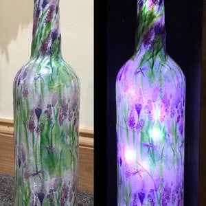 Dragonfly & Lavender Bottled LED Fairy Lights - Decorative Bottled Lights