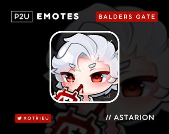 Balders Gate - Cute Astarion Chibi Emote - Kawaii - Gaming Twitch Discord Youtube PNG Avatar| P2U/Ready to Use - Blood Bag Drink Sip