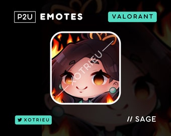 Valorant Sage - Cute Sage Chibi Emote - Kawaii | Gaming Twitch Discord Youtube PNG Avatar| P2U/Ready to Use - Fire Everything is Fine
