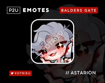 Balders Gate - Schattige Astarion Chibi Emote - Kawaii - Gaming Twitch Discord Youtube PNG Avatar| P2U/Klaar voor gebruik - Yandere Eye Knife Rage