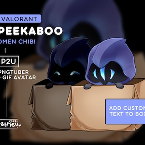 Valorant Omen Peekaboo PNGtuber | Cute Omen Chibi Emote | Twitch Stream Model Avatar Vtuber Animated GIF - Voice Reactive Twitch Discord