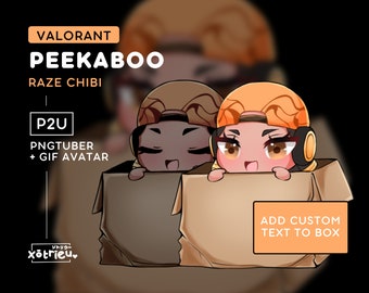 Valorant Raze Peekaboo PNGtuber | Cute Raze Chibi Emote | Twitch Stream Model Avatar Vtuber Animated GIF - Voice Reactive Discord