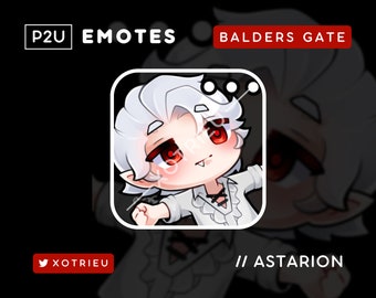 Balders Gate - Cute Astarion Chibi Emote - Kawaii - Gaming Twitch Discord Youtube PNG Avatar| P2U/Ready to Use - IDK Dead Done Bruh Tired