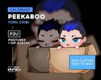 Valorant Yoru Peekaboo PNGtuber | Cute Yoru Chibi Emote | Twitch Stream Model Avatar Vtuber Animated GIF - Voice Reactive Discord