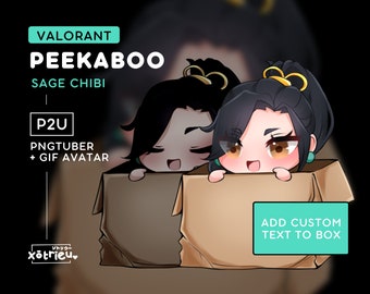 Valorant Sage Peekaboo PNGtuber | Cute Sage Chibi Emote | Twitch Stream Model Avatar Vtuber Animated GIF - Voice Reactive Twitch Discord