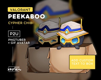 Valorant Cypher Peekaboo PNGtuber | Cute Cypher Chibi Emote | Twitch Stream Model Avatar Vtuber Animated GIF - Voice Reactive Twitch Discord