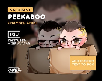 Valorant Chamber Peekaboo PNGtuber | Cute Chamber Chibi Emote | Twitch Stream Model Avatar Vtuber Animated GIF - Voice Reactive Discord