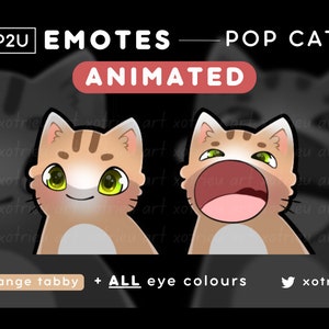 Animated Pop Cat Emote - Cute Chibi Cat - Kawaii - Neko, Kitty | Gaming Twitch/Discord | GIF Emote Sticker - Orange Tabby Cat