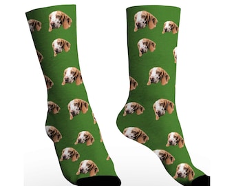 Chaussettes personnalisées avec tête d'animal de compagnie, chaussettes personnalisées avec photo d'animal de compagnie, chaussettes amusantes avec tête de chien/chat, cadeaux drôles de chaussettes pour homme et femme, cadeaux de Noël
