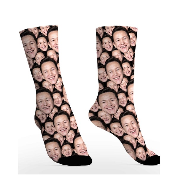 Chaussettes personnalisées, Créez vos propres visages sur des chaussettes, Chaussettes rigolotes personnalisées avec visage, Cadeaux gag chaussettes rigolotes pour hommes et femmes, Cadeaux de remise des diplômes