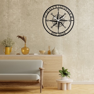 Personalized Family Address Silent Metal Large Wall Clock, Custom Anniversary Date metal sign Metal Wall Art, Housewarming gift Wedding Gift