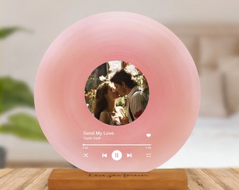 Personalized Vinyl Record with Picture, Custom Photo Acrylic Song Plaque, Customized Couple Anniversary Gift, Birthday Gift, Christmas Gifts