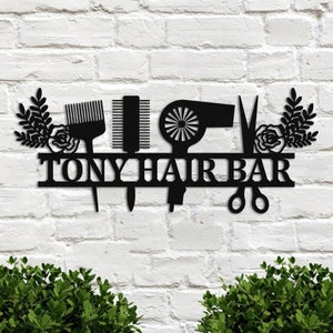 Personalized Metal Hair Stylist Name Sign, Custom Hairstylist Business Name Sign, Hair Salon Wall Art, Hair Salon Gift, Hair Stylist Gift