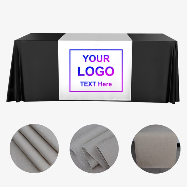 Benutzerdefinierte Tischläufer Personalisierte Foto Business Logo / Text Tischdecke für Küche Esszimmer Handwerk Show Hochzeit Party Dekor Tischüberwurf