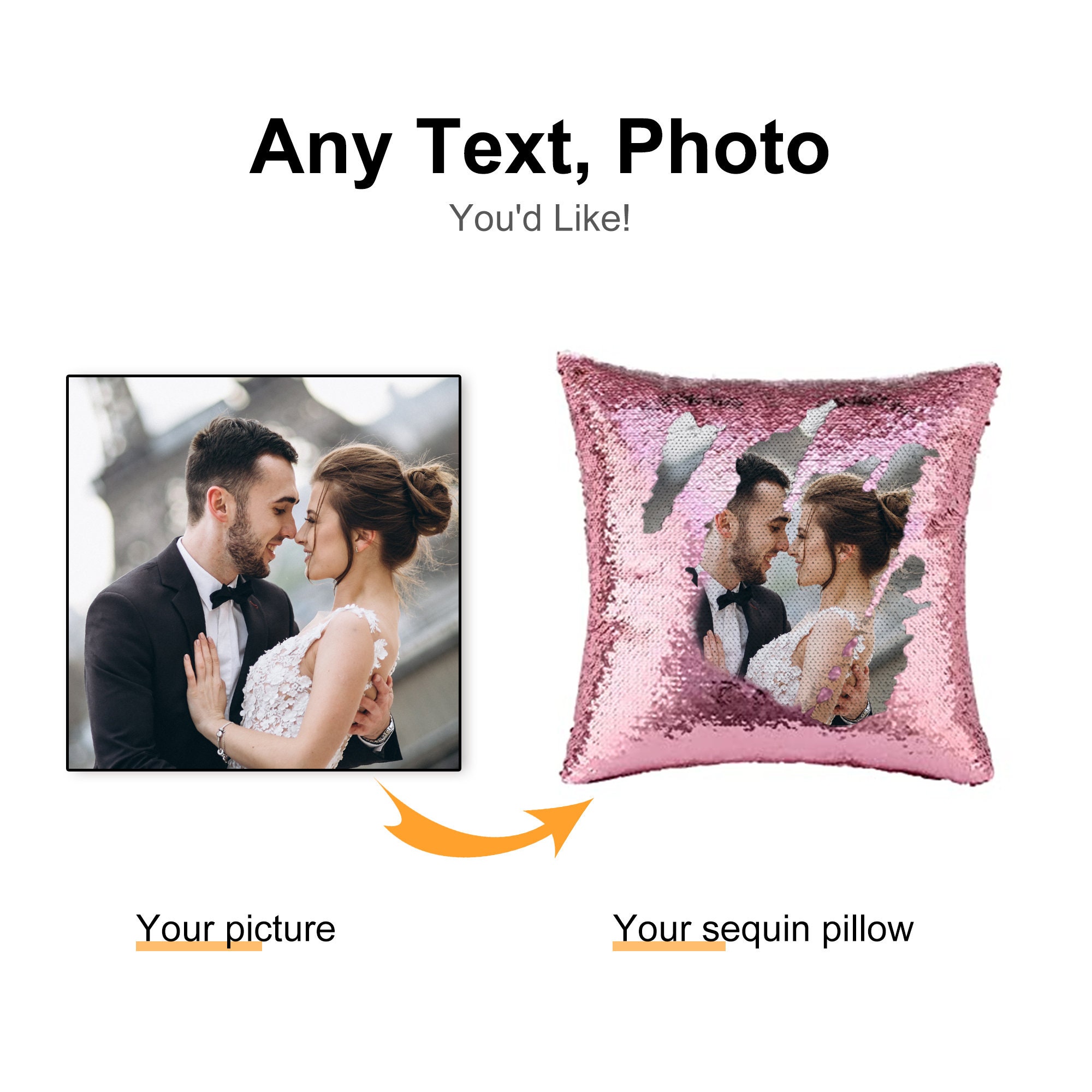 Custom Photo Sequin Pillow Design Mermaid Reversible Covers Custom Personalized Flip Reversible Sequin Pillow Magic Decorative Xmas Gifts Etsy