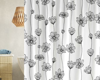 Flowers shower curtain/Retro shower curtains/ Waterproof Modern Fabric /Bathroom Shower Curtains with 12 Hooks /Bathroom decoration