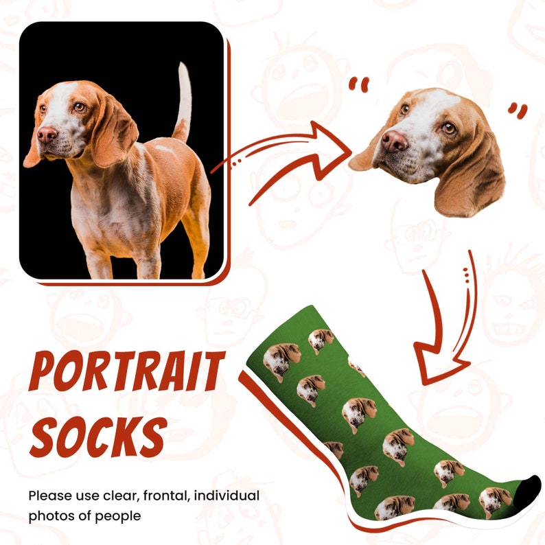 Calcetines personalizados con caras de mascotas, Calcetines personalizados con fotos de mascotas, Calcetines divertidos con cara de perro/gato, Regalos divertidos de gag de calcetín para hombres y mujeres, Regalos de Navidad imagen 3