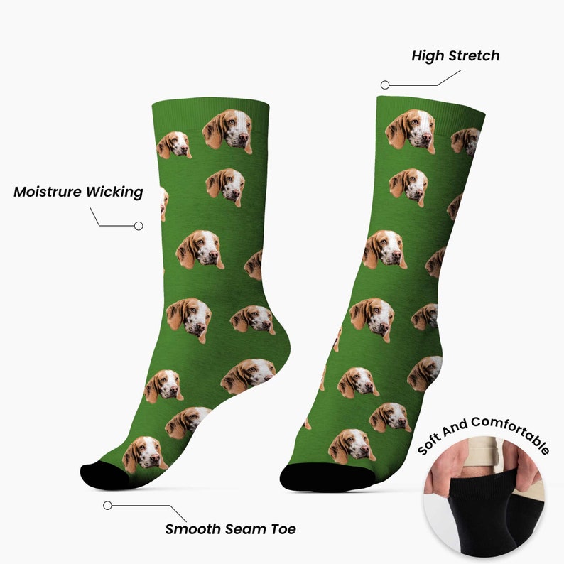 Calcetines personalizados con caras de mascotas, Calcetines personalizados con fotos de mascotas, Calcetines divertidos con cara de perro/gato, Regalos divertidos de gag de calcetín para hombres y mujeres, Regalos de Navidad imagen 5