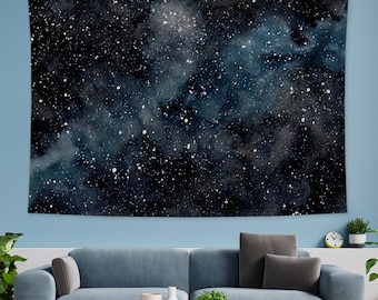 Galaxy nebula Tapestry Universe Starry Star Sky Tapestry Blue Gray Space and Deep Space tapestry Wall hanging Art Celestial View Tapestry