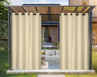 Gelber Outdoor Vorhang Sonnenlicht Blockierung Fenster Behandlung Drapes Verdunkelung Vorhang für Zuhause Schlafzimmer Outdoor Terrasse Veranda Pergola Cabana Gazebo