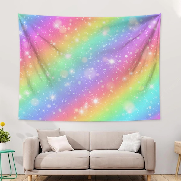Rainbow Tapestry Etsy