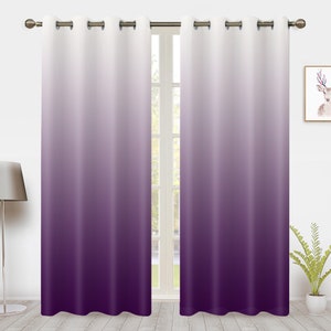 Gradient color Window Curtains Modern Minimalistic Purple Window Treatments, For Blackout Curtain Bedroom living room privacy Decor